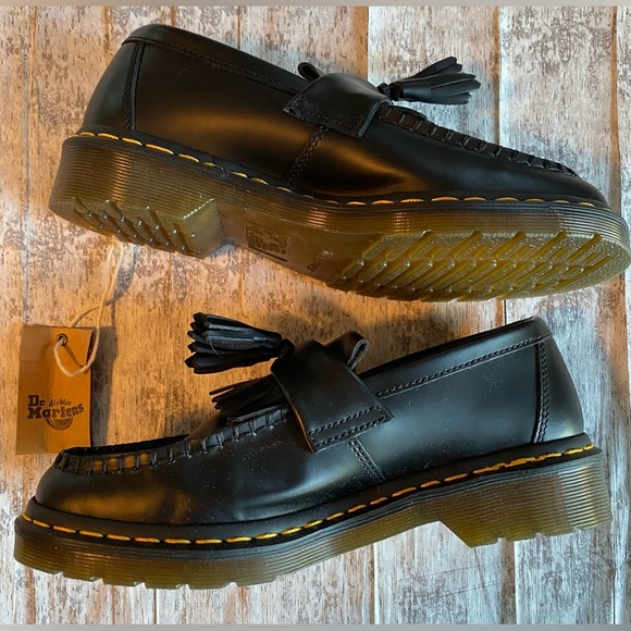 DR. MARTENS ADRIAN YELLOW STITCH TASSEL LOAFERS Women's 8, Men 7 - Picture 8 of 12